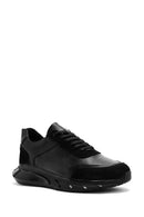 Men's Black Lace-up Thick-Sole Leather Casual Sneaker | Derimod