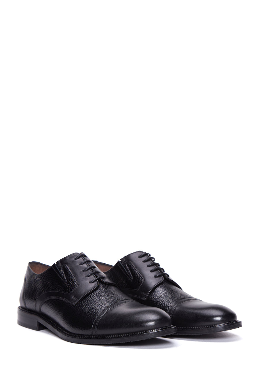 Men's Black Laced Leather Classic Shoes