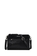 Woman Black Long-Strap Patterned Crossbody Bag | Derimod
