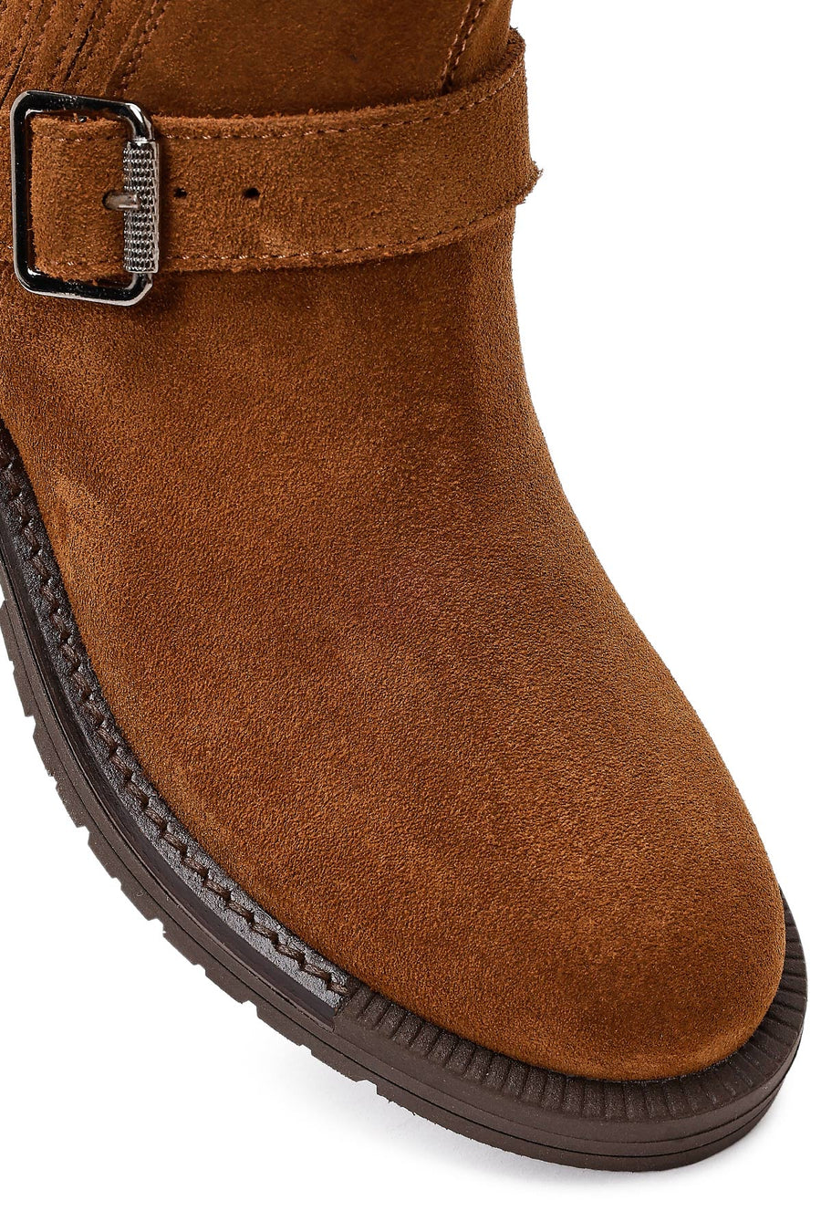 Women's Tan Suede Leather Chelsea Boots