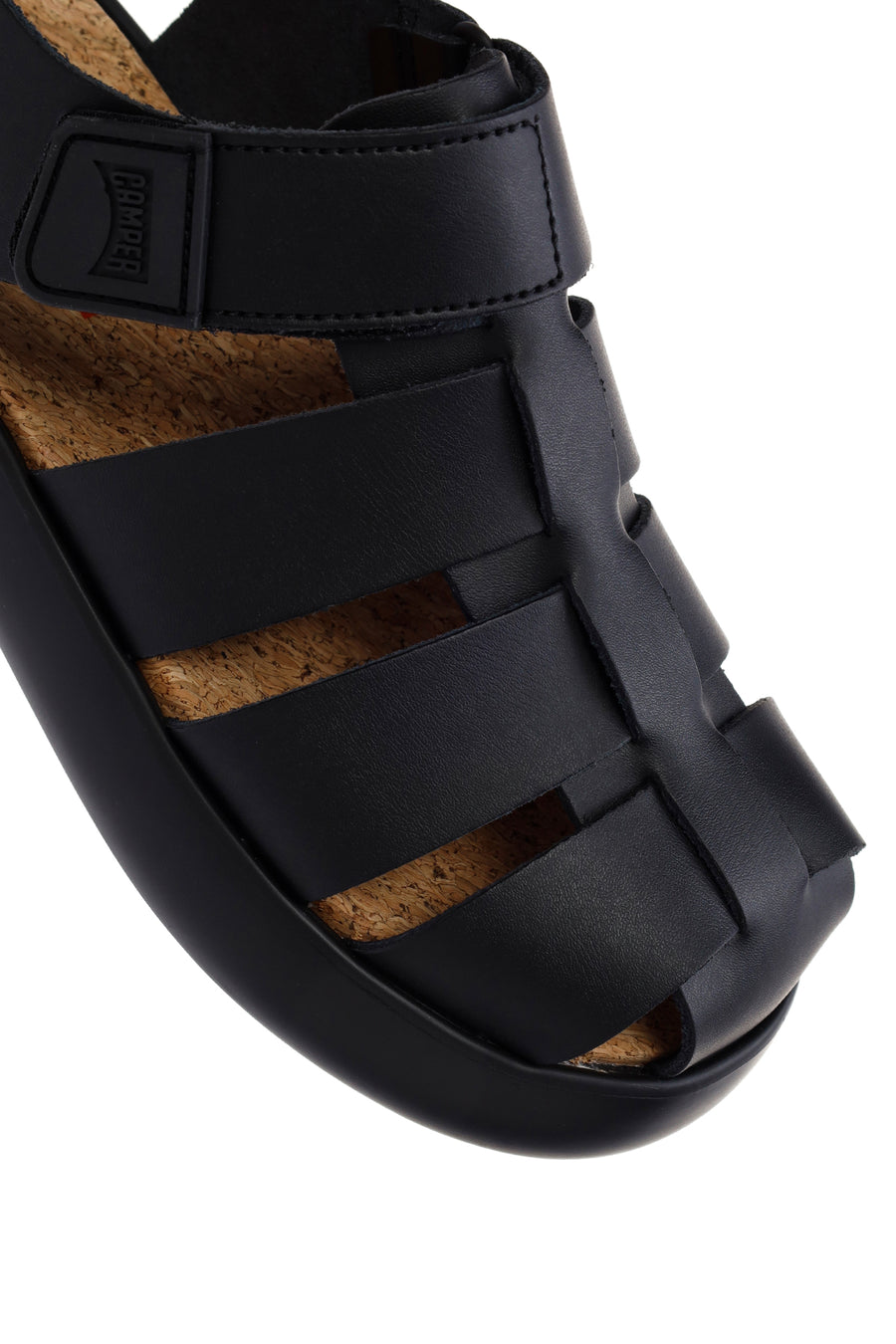 Camper Men's Black Pelotas Flota Leather Sandals