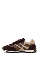 Woman Brown Lace-Up Charm Leather Sneaker | Derimod