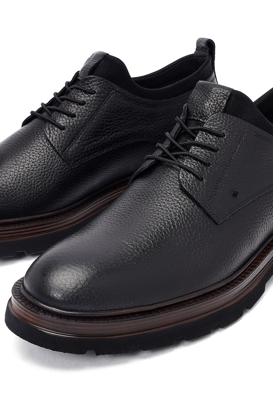 Male Black Lace-up Leather Casual Shoes