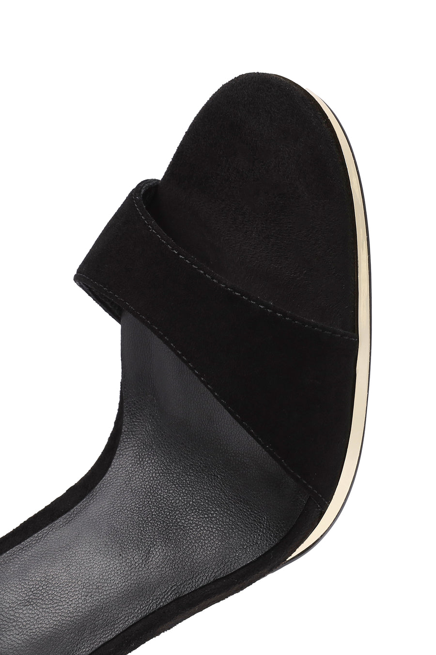 Women's Black Ankle Strap Thin High Heel Suede Leather Shoes