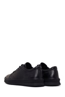Erkek Siyah Bağcıklı Deri Sneaker | Derimod
