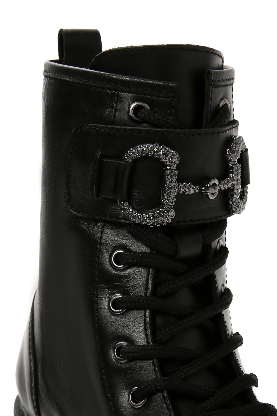 Women's Black Accessory Detailed Zippered Leather Boots
