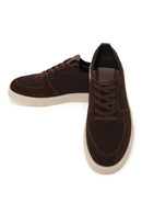 Erkek Kahverengi Bağcıklı Süet Deri Sneaker | Derimod