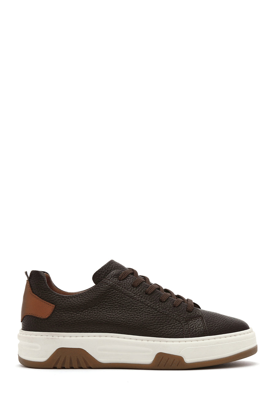 Men's Brown Lace-up Thick-Sole Leather Sneaker 25SFD6882FT | Derimod
