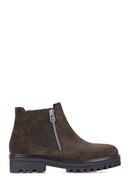 Zippered Women's Suede Boots | Derimod