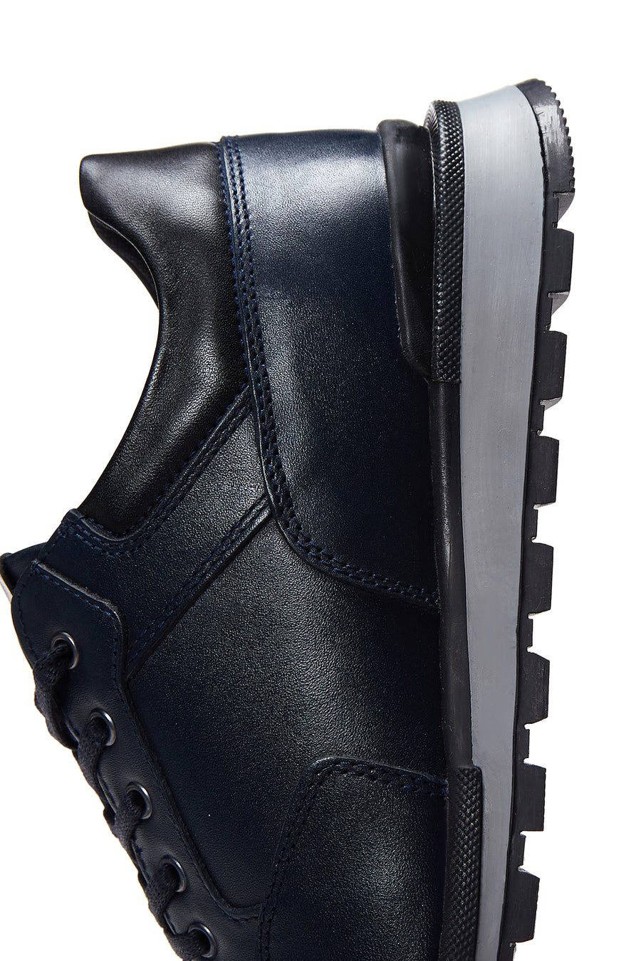 Erkek Deri Lacivert Sneaker