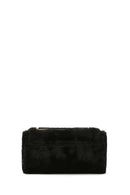 Women's Black Long Strap Plush Crossbody Bag | Derimod