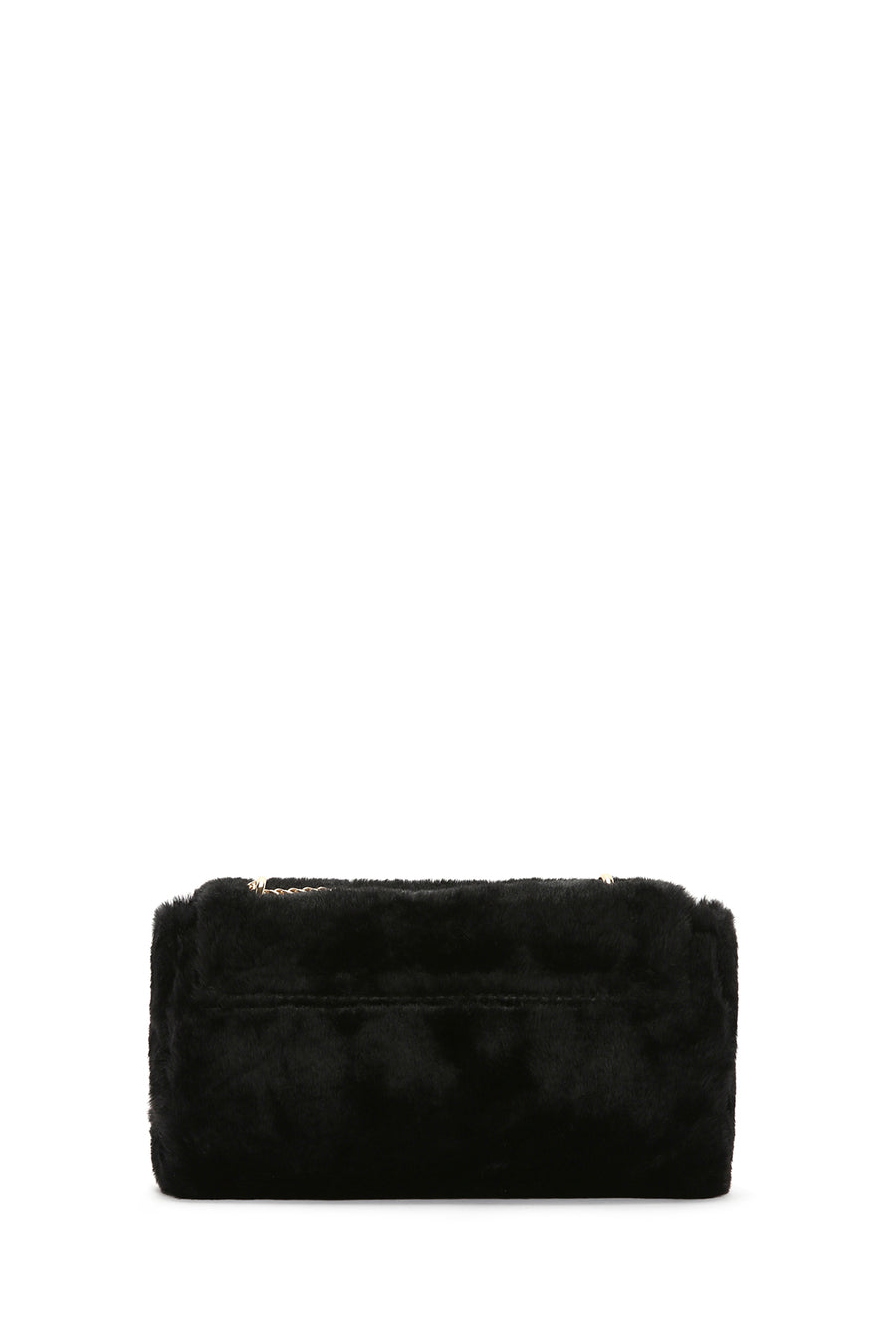 Women's Black Long Strap Plush Crossbody Bag
