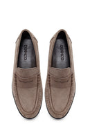 Male Gray Suede Casual Loafer | Derimod