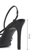 Women's Black High Thin Heel Leather Sandals | Derimod