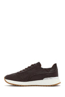 Men's Brown Lace-Up Thick-Soled Leather Casual Sneaker | Derimod