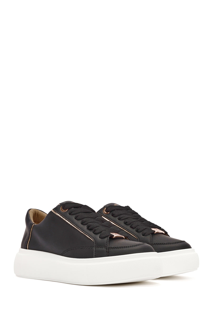 ACBC x Derimod Women's Black Lace-Up Chunky Sole Sneakers
