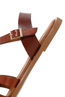 Women's Brown Leather Bodrum Sandals | Derimod