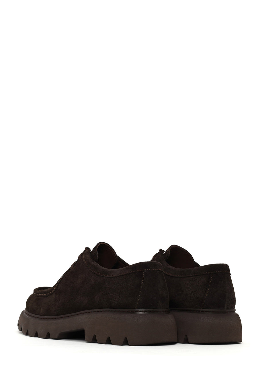 Male Brown Lace-Up Thick-Soled Suede Casual Shoes
