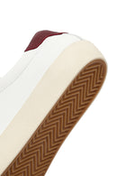 Women's White Lace-Up Leather Sneaker | Derimod