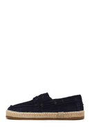 Male Navy Lace-up Suede Espadrilles | Derimod