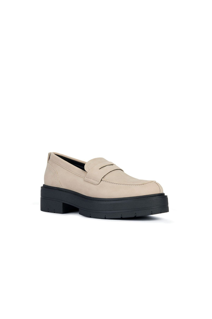 Geox Women's Beige Spherica EC7 Suede Leather Masculine Loafer
