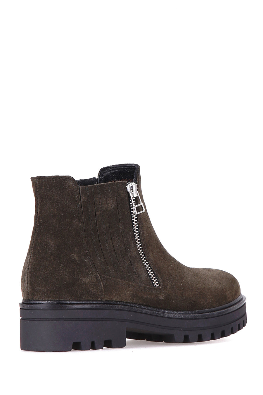 Zippered Women's Suede Boots