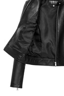 Missy Women's Black Short Leather Jacket | Derimod