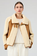 Samoens Women's Beige Short Teddy Coat | Derimod