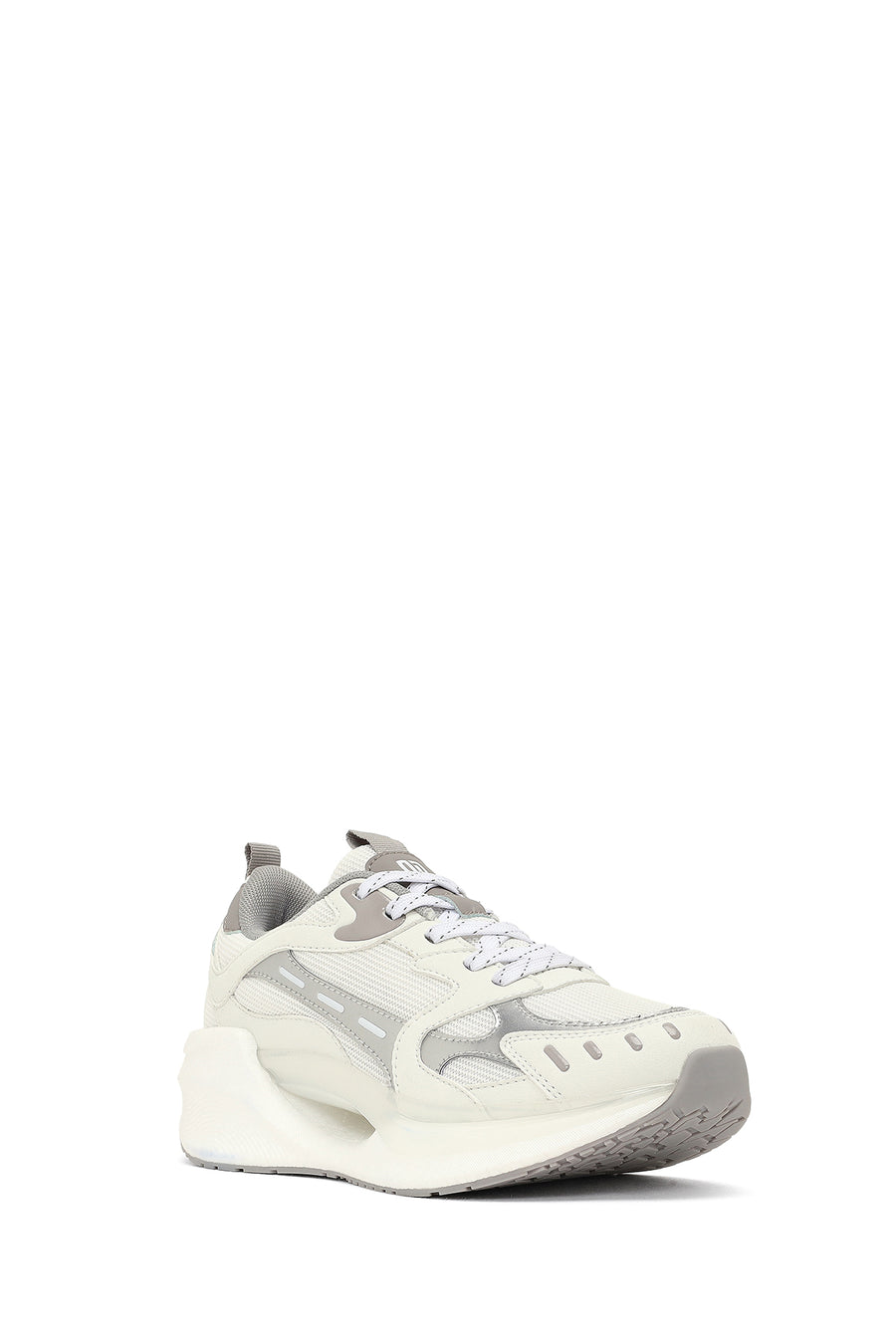 Derimod Studio Women's Silver Lace-Up Thick-Soled Sneaker