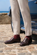 Erkek Bordo Deri Klasik Loafer | Derimod