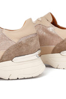 Woman Mink Laced Thick Sole Leather Sneakers | Derimod