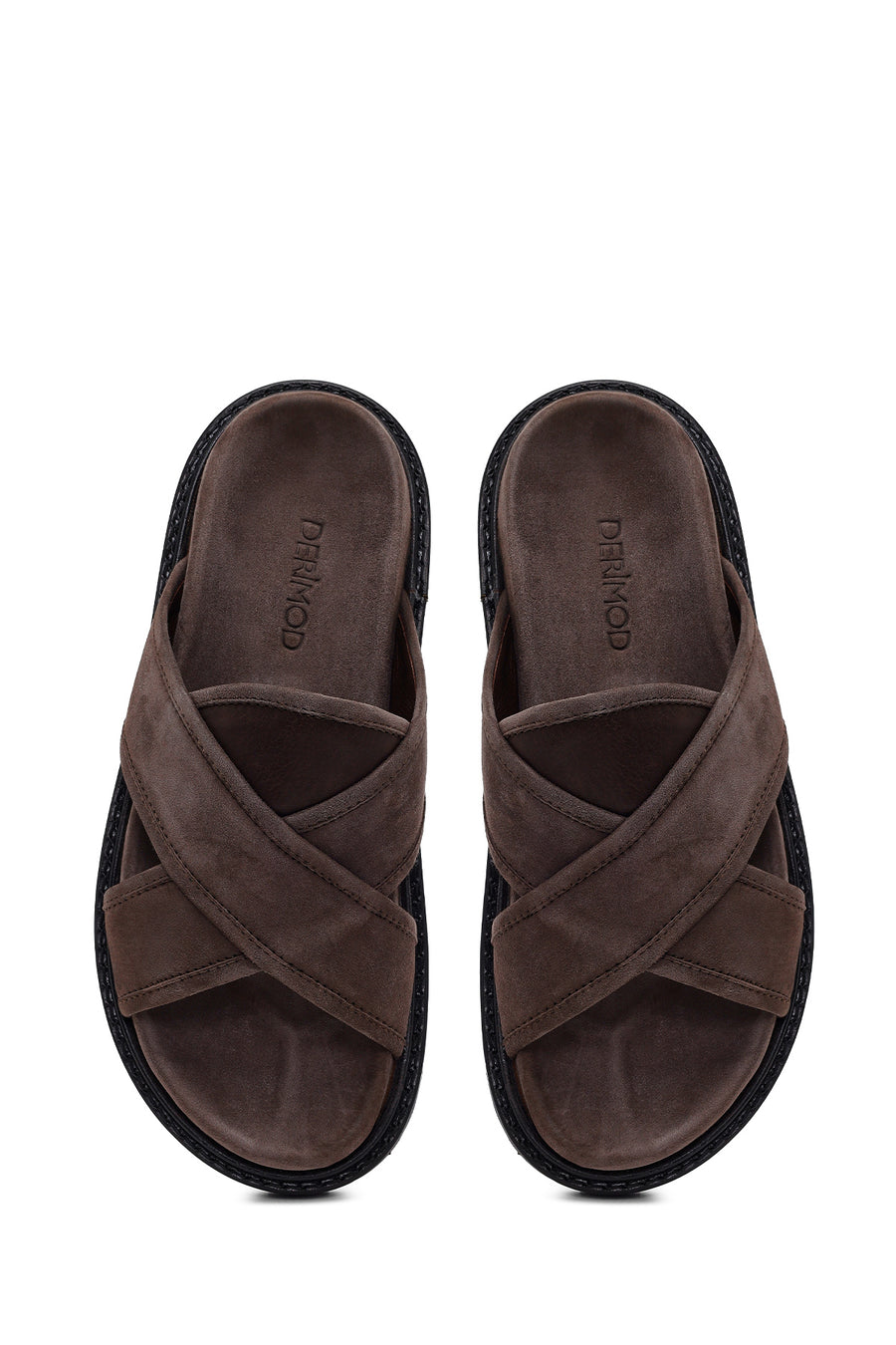 Male Brown Suede Slipper