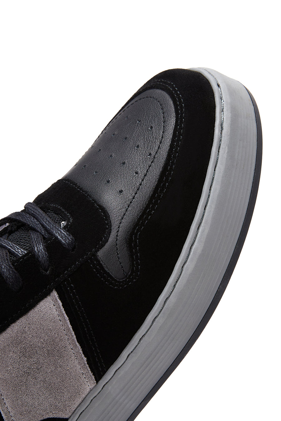 Erkek Siyah Deri Bilekli Sneaker
