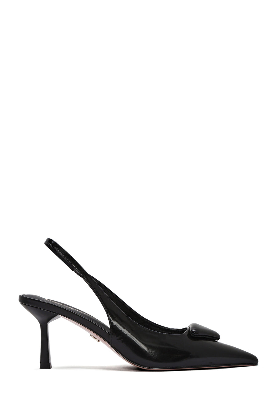 Women's Black Open Back Slim High Heel Leather Shoes 25SFE494122 | Derimod