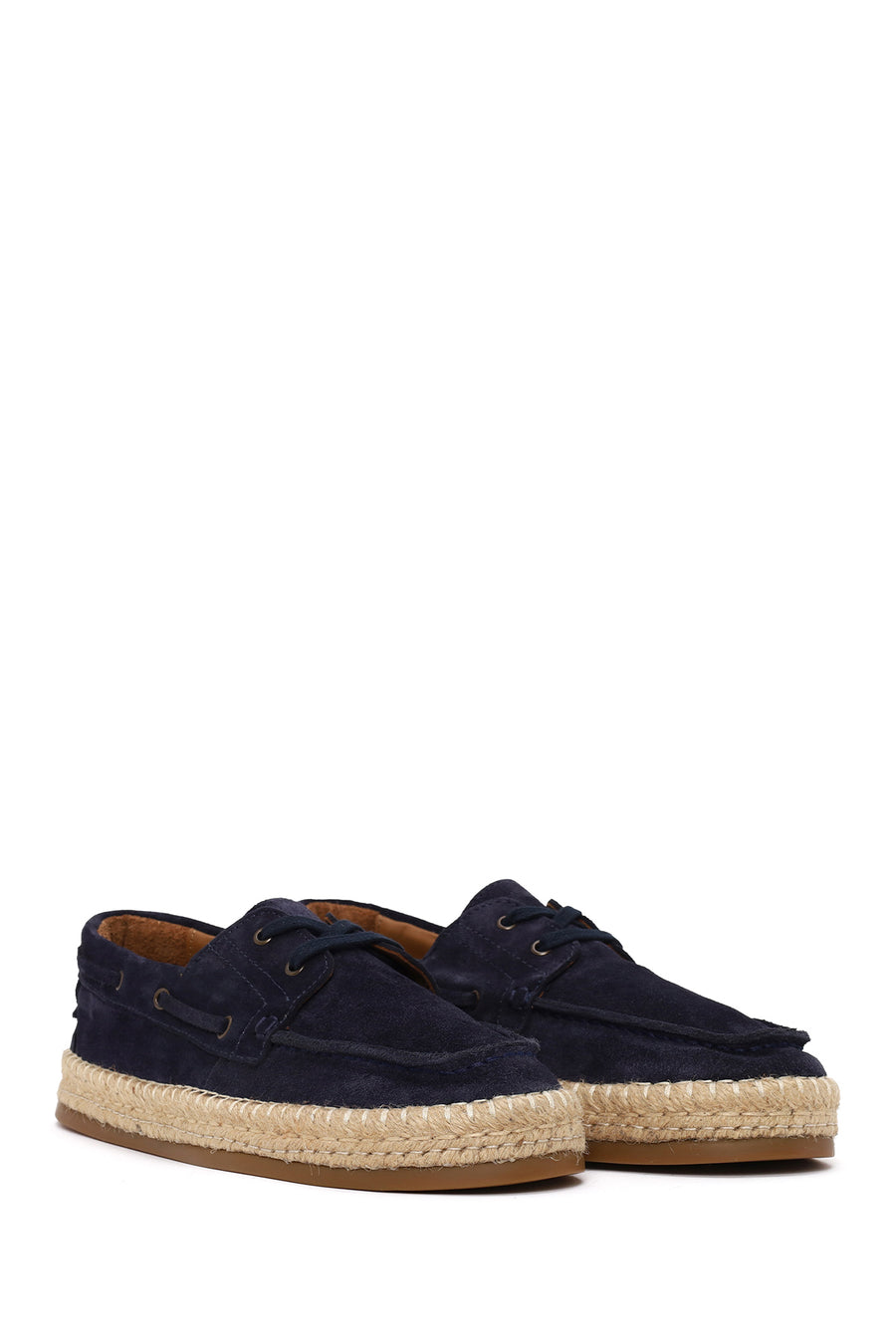 Male Navy Lace-up Suede Espadrilles