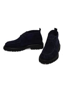 Male Navy Blue Lace-up Suede Casual Boots | Derimod