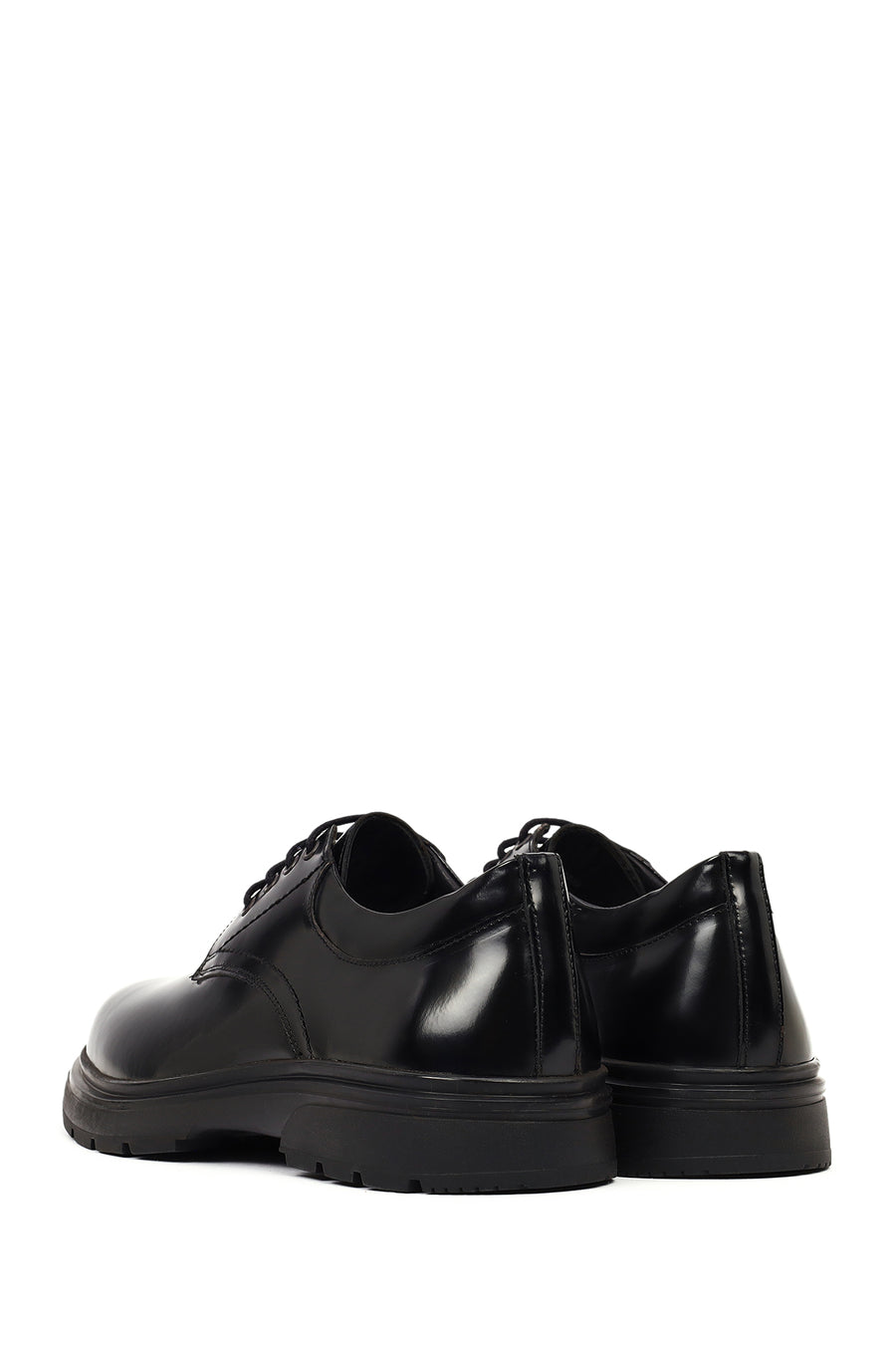 Men's Black Lace-Up Leather Casual Shoes