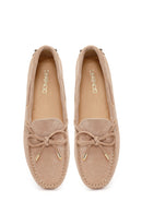 Women's Beige Tassel Suede Leather Loafer | Derimod