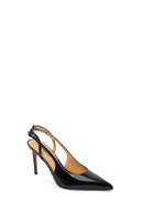 Woman Black Backless High Thin-Heeled Patent Leather Leather Shoes | Derimod