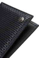 Men's Navy Blue Leather Wallet | Derimod
