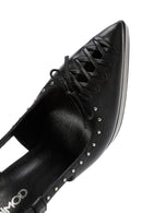 Women's Black Slingback Platform High Heel Leather Shoes | Derimod
