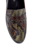 Women's Leather Snakeskin Patterned Loafer | Derimod