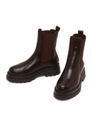 Woman Brown Thick-Soled Leather Chelsea Boots | Derimod