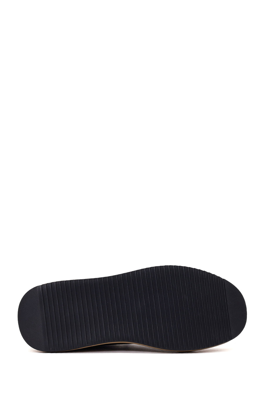 Erkek Siyah Bağcıklı Kalın Tabanlı Nubuk Deri Sneaker