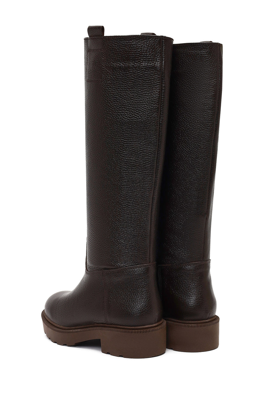 Women's Brown Thick-Soled Leather Boot