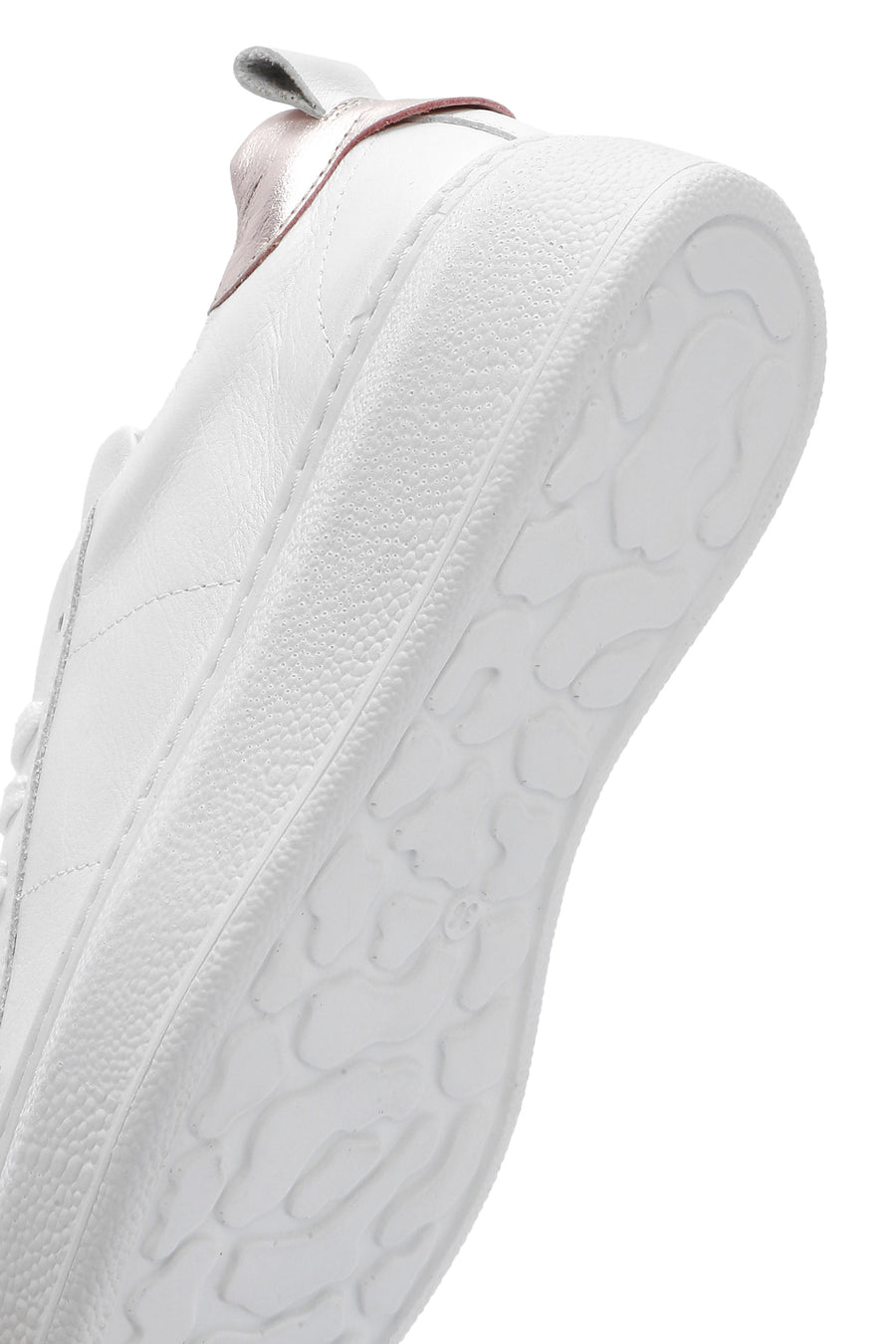 Women's White Lace-Up Leather Sneaker