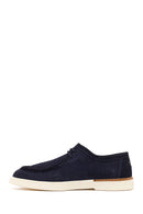 Men's Navy Blue Lace-up Suede Leather Casual Shoes | Derimod