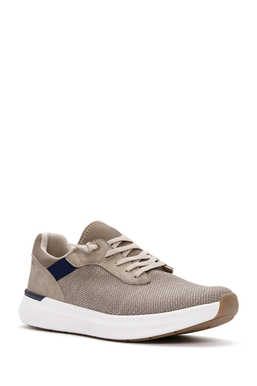 Derimod Zero Erkek Bej Bağcıklı Kalın Tabanlı Kumaş Sneaker