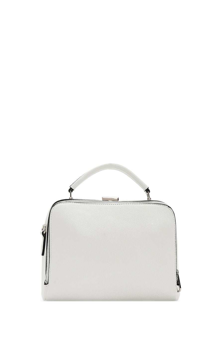 Woman White Long Strap Crossbody Bag