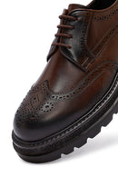 Male Brown Lace-Up Thick-Soled Leather Casual Shoe | Derimod